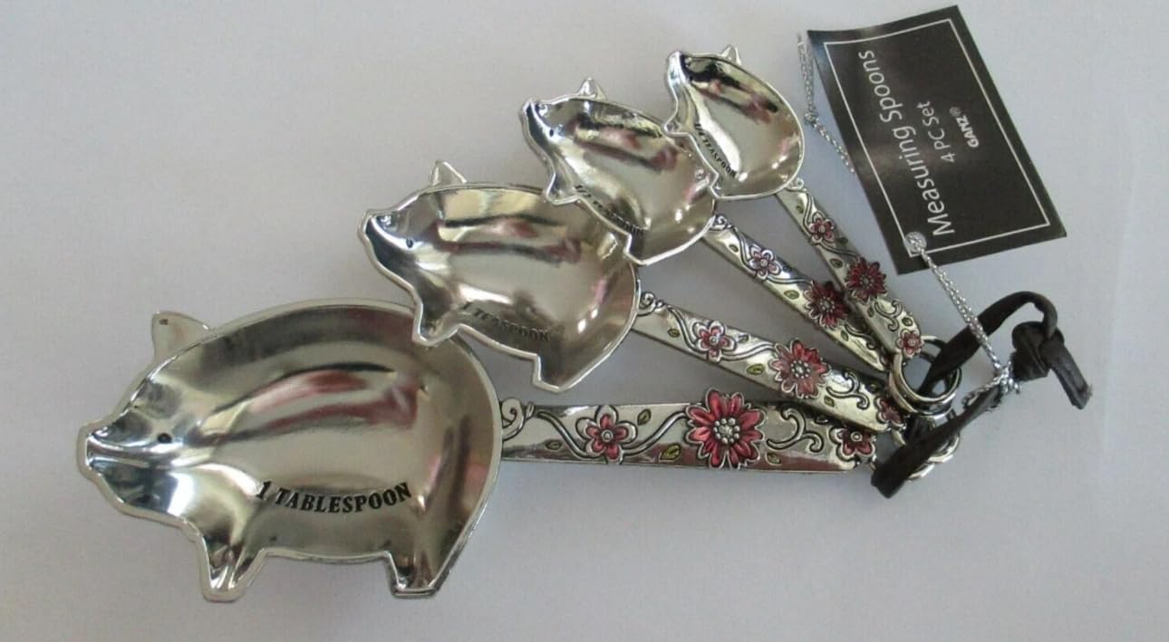 Amazon.com: Ganz 4-Piece Measuring Spoons Set, Farmhouse Pigs with